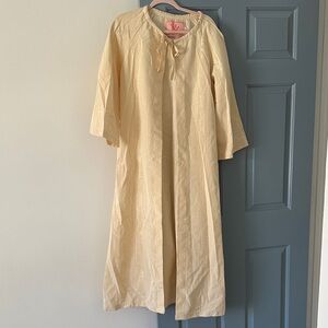 Sarah Bray Bermuda - Ivory Silk Moire Cream Bell Sleeve Caftan Duster Kaftan